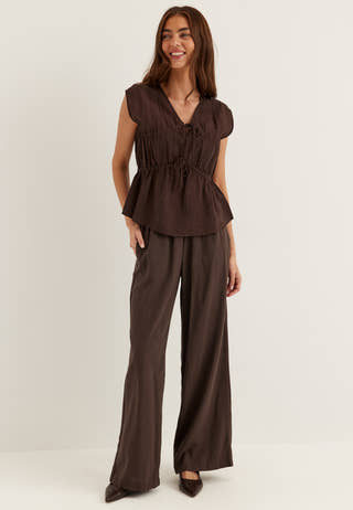 Viscose Tie Detail Blouse