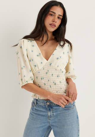 V-neck Smock Top