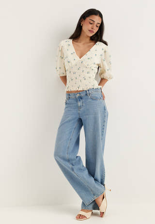 V-neck Smock Top