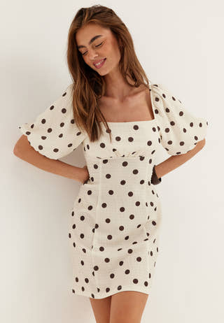 Volume Sleeve Mini Dress