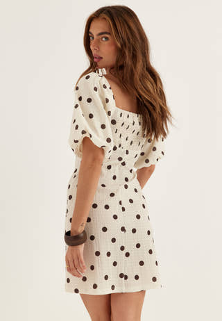 Volume Sleeve Mini Dress