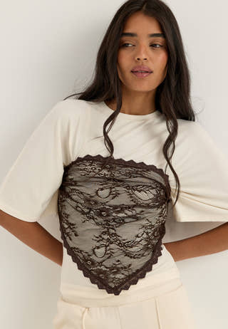 Vialiva Lace Scarf Brown