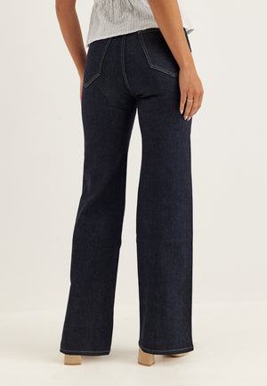 High Straight Leg Jeans Blue