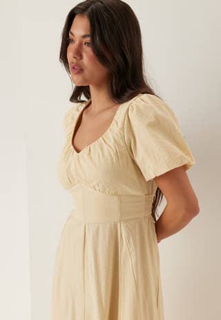 Seersucker Midi Dress
