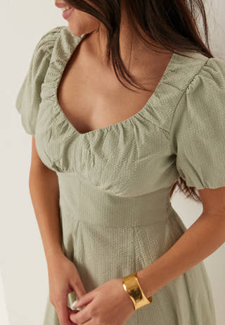 Seersucker Midi Dress