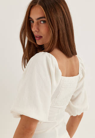 Volume Sleeve Top White