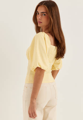 Volume Sleeve Top Yellow