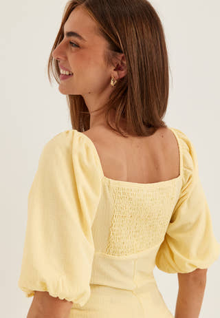 Volume Sleeve Top Yellow