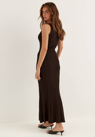 Knitted V-neck Dress