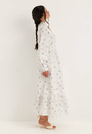 Cotton Pleated Maxi Dress