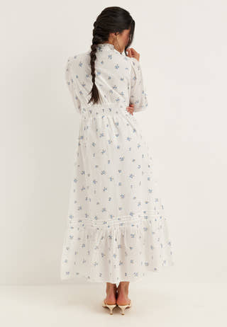 Cotton Pleated Maxi Dress