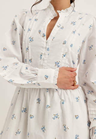 Cotton Pleated Maxi Dress