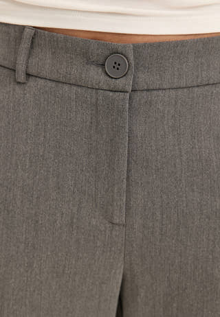 Mid Waist Flared Suit Trousers Grey