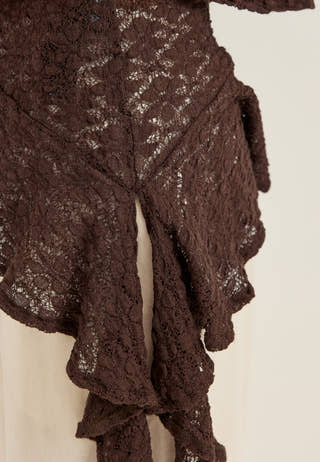 Asymmetric Frill Lace Top
