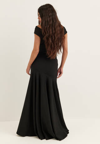 Bardot Pleat Maxi With Split
