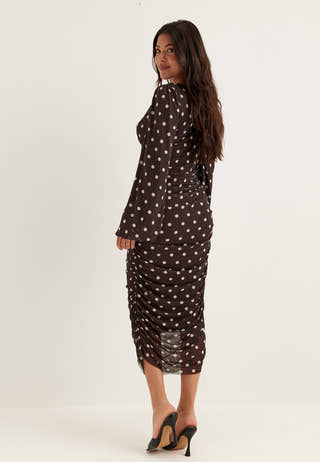 Mesh Wrap Ankle Dress