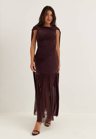 Scarf Mesh Ankle Dress