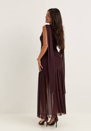 Scarf Mesh Ankle Dress
