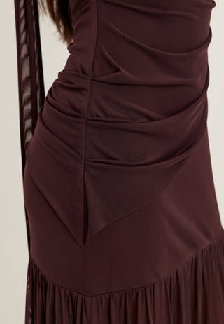 Scarf Mesh Ankle Dress