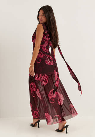 Scarf Mesh Ankle Dress