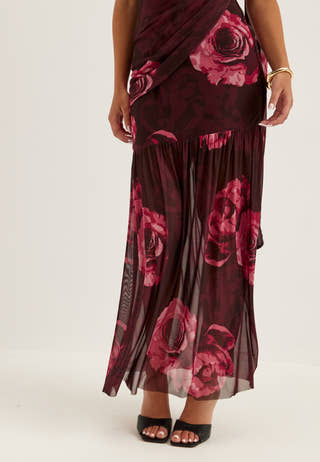 Scarf Mesh Ankle Dress