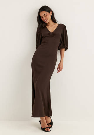 Structure Puff Sleeve Dress