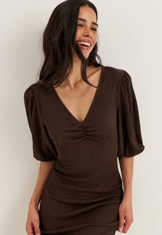 Structure Puff Sleeve Dress