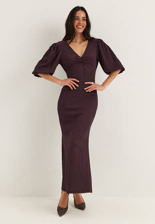 Structure Puff Sleeve Dress
