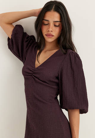 Structure Puff Sleeve Dress