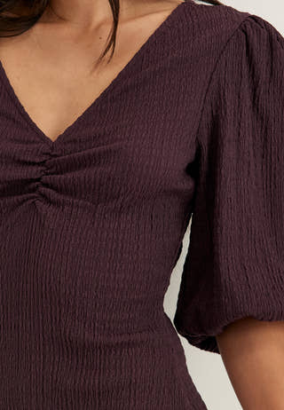 Structure Puff Sleeve Dress