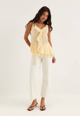 Sleeveless Flounce Top