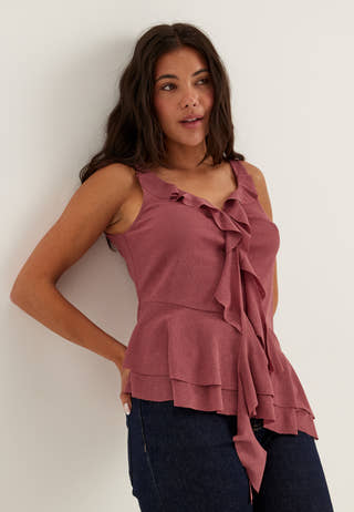 Sleeveless Flounce Top