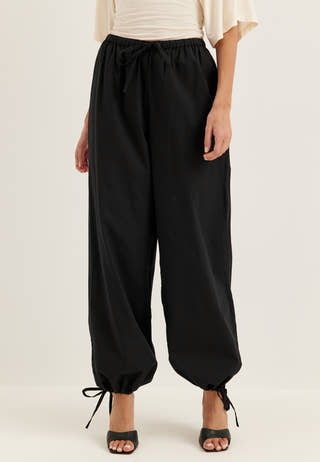 Tie Detail Cotton Trousers
