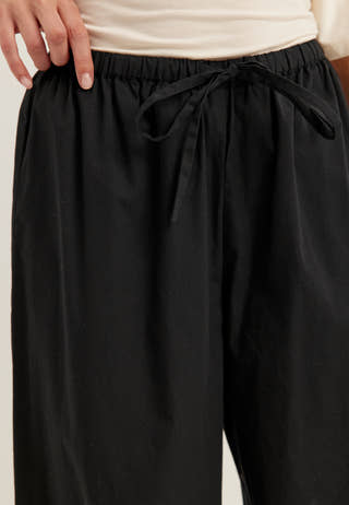 Tie Detail Cotton Trousers
