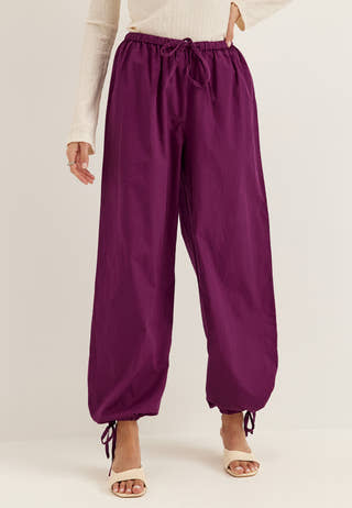 Tie Detail Cotton Trousers