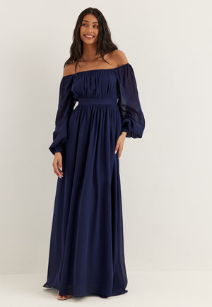 Multi Way Chiffon Maxi Dress Blue