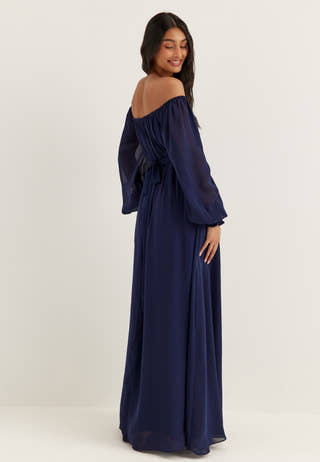 Multi Way Chiffon Maxi Dress Blue