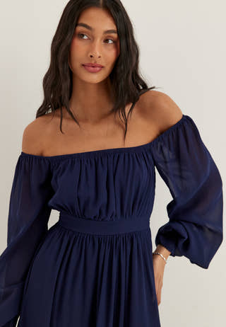Multi Way Chiffon Maxi Dress Blue