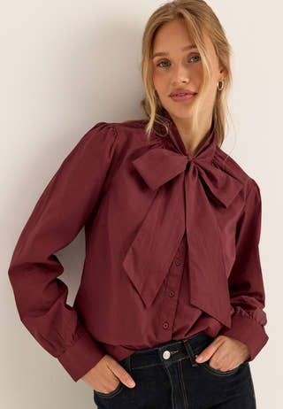 Tie Detail Blouse Orange