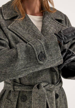 Tweed Trench Coat White