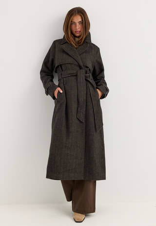 Tweed Trench Coat Multi