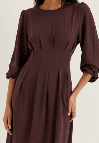 Crepe Pleated Dress Purple