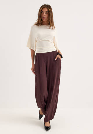 Crepe Front Seam Trousers
