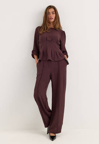 Crepe Front Seam Trousers
