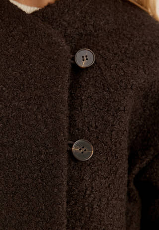 Bouclé Short Jacket Brown
