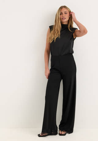 Lace Detail Trousers Black