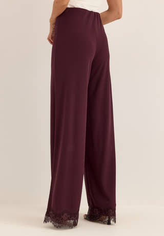 Lace Detail Trousers Red