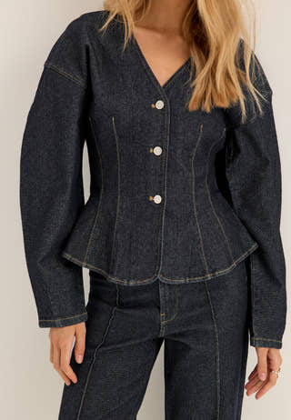 Denim Shaped Jacket Blue