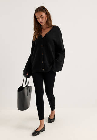 Chunky Knitted Cardigan Black