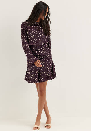 Ruched Front Short Dress Patterned